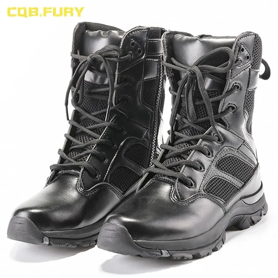 Brochettes CQB.Fury Summer Mens Boots Military Boots tactique Bottes de combat confortables Tactique Bottes avec Zipper Taille 3846 Zdwar Wolf