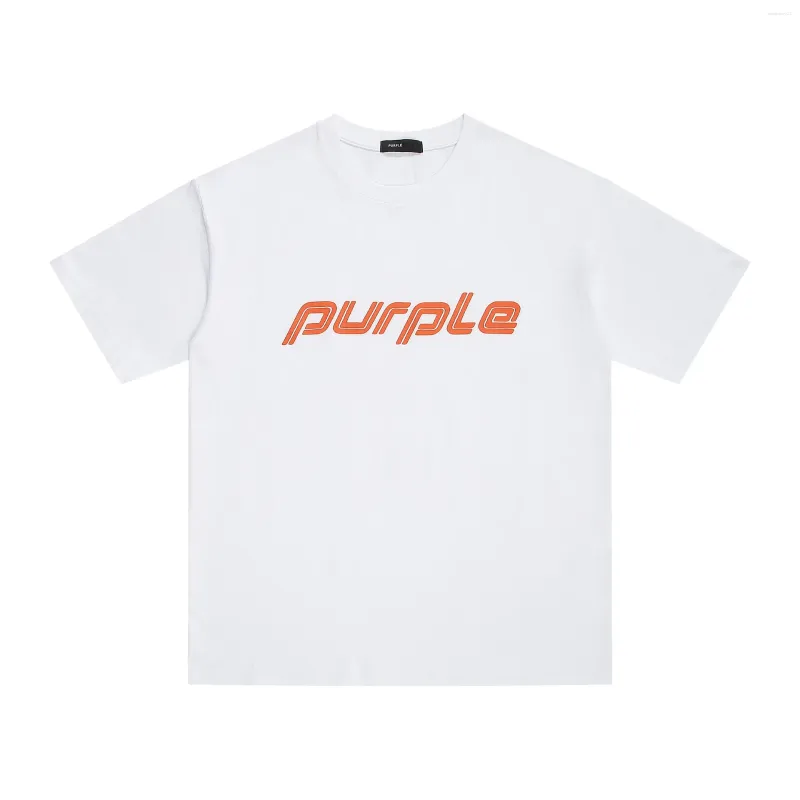 Męskie koszulki T-shirt Purple Brand 2024 Summer Street T-shirts Podstawowy list z drukowaną koszulką luźne krótkie rękaw