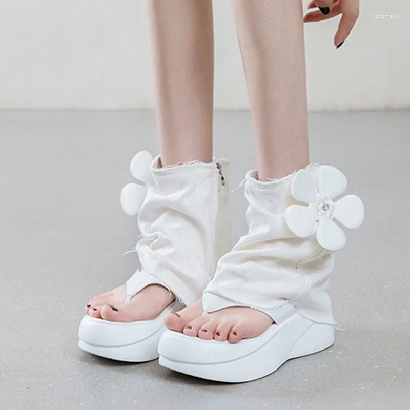 サンダルプラットフォームハイヒールクリップトー女性靴