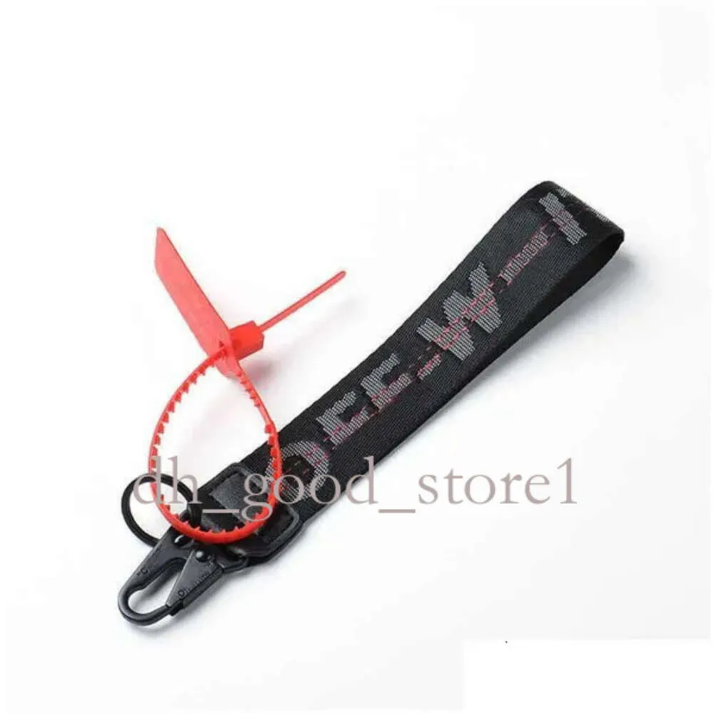 Offs White Keychain Lanyards Fashion Off White Keychain Key Chain Transparent Rubber Jelly Letter Print Män kvinnor Canvas Camera Pendant 322