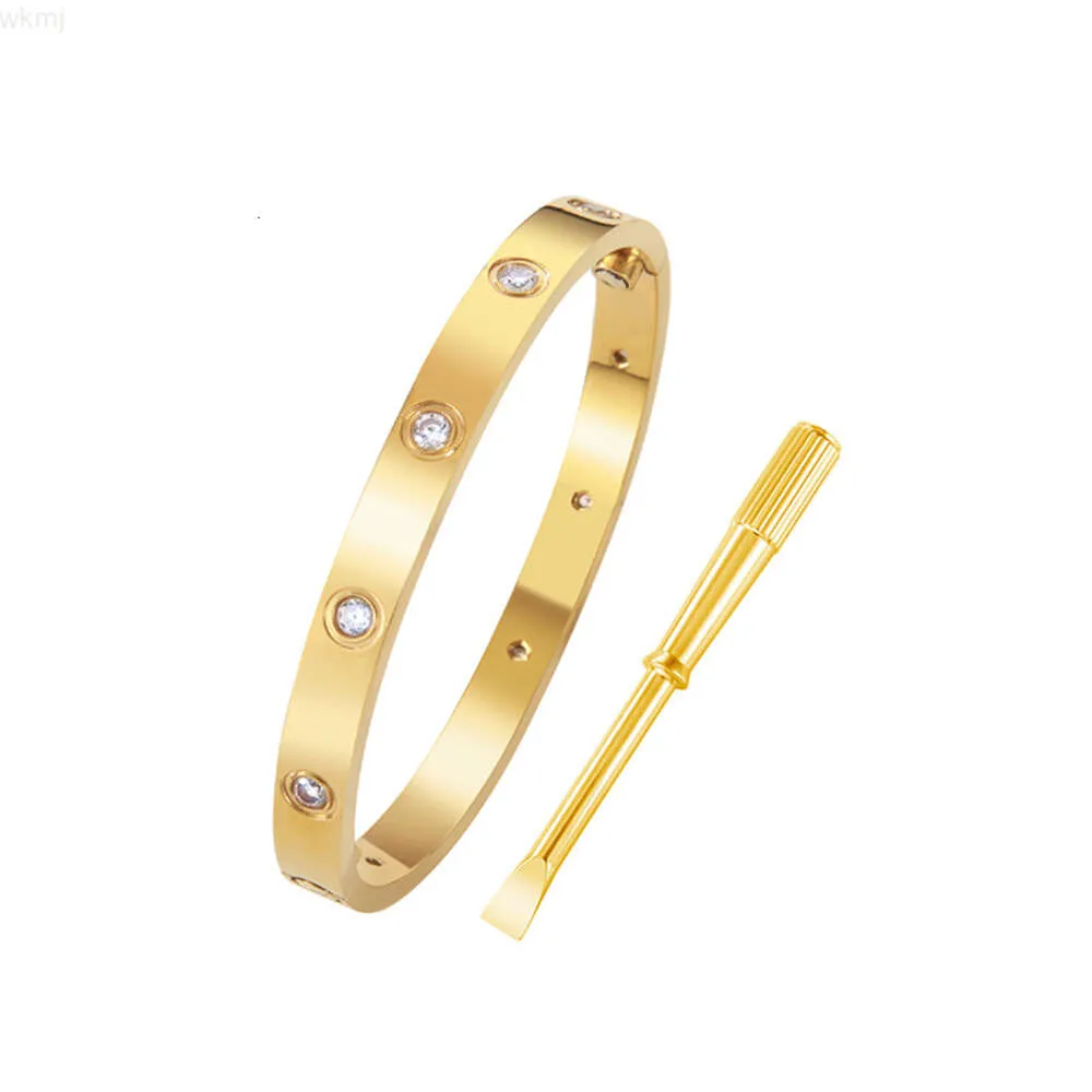 Bracelet en Zircon plaqué or cc316, marque de luxe à vis, 5ème génération, en acier inoxydable, personnalisé pour hommes et femmes