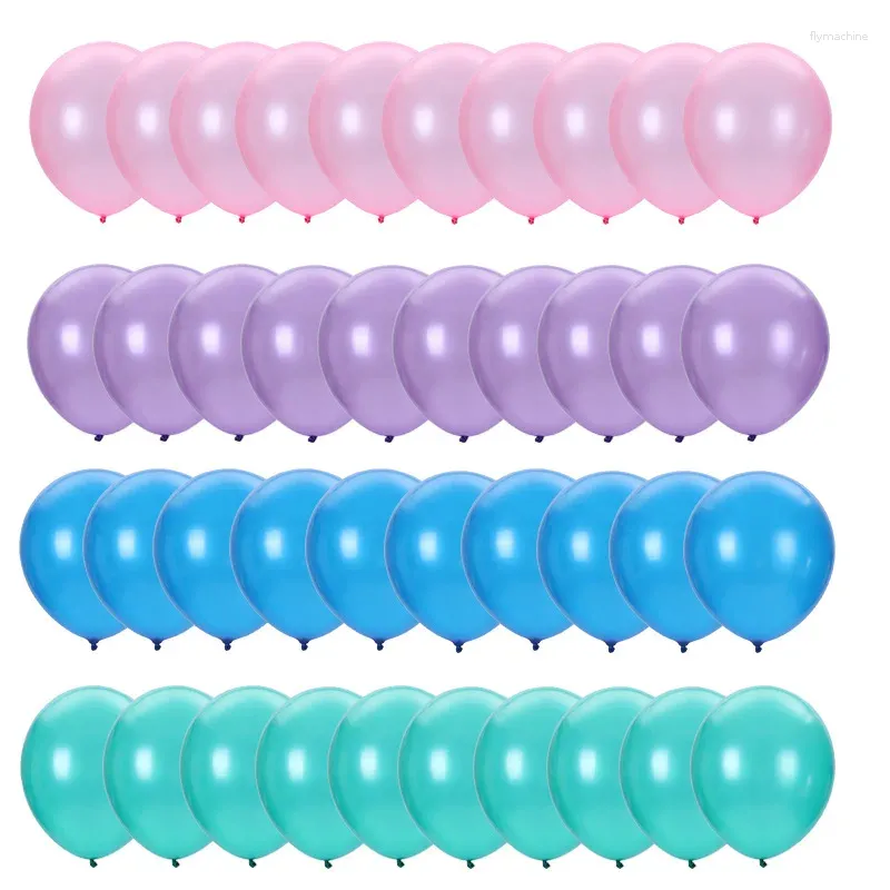 Party Decoration 12 Inch Latex Balloon Set Pink Blue Black Red Purple Birthday Balloons 40 Pieces