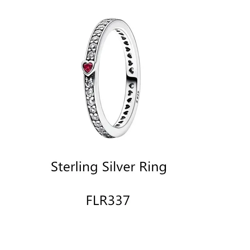 Ringar rosa hjärta sterling silver 925 smycken nyår grossist Alla hjärtans dag flickvän billiga mode bröllopsringar för kvinnor