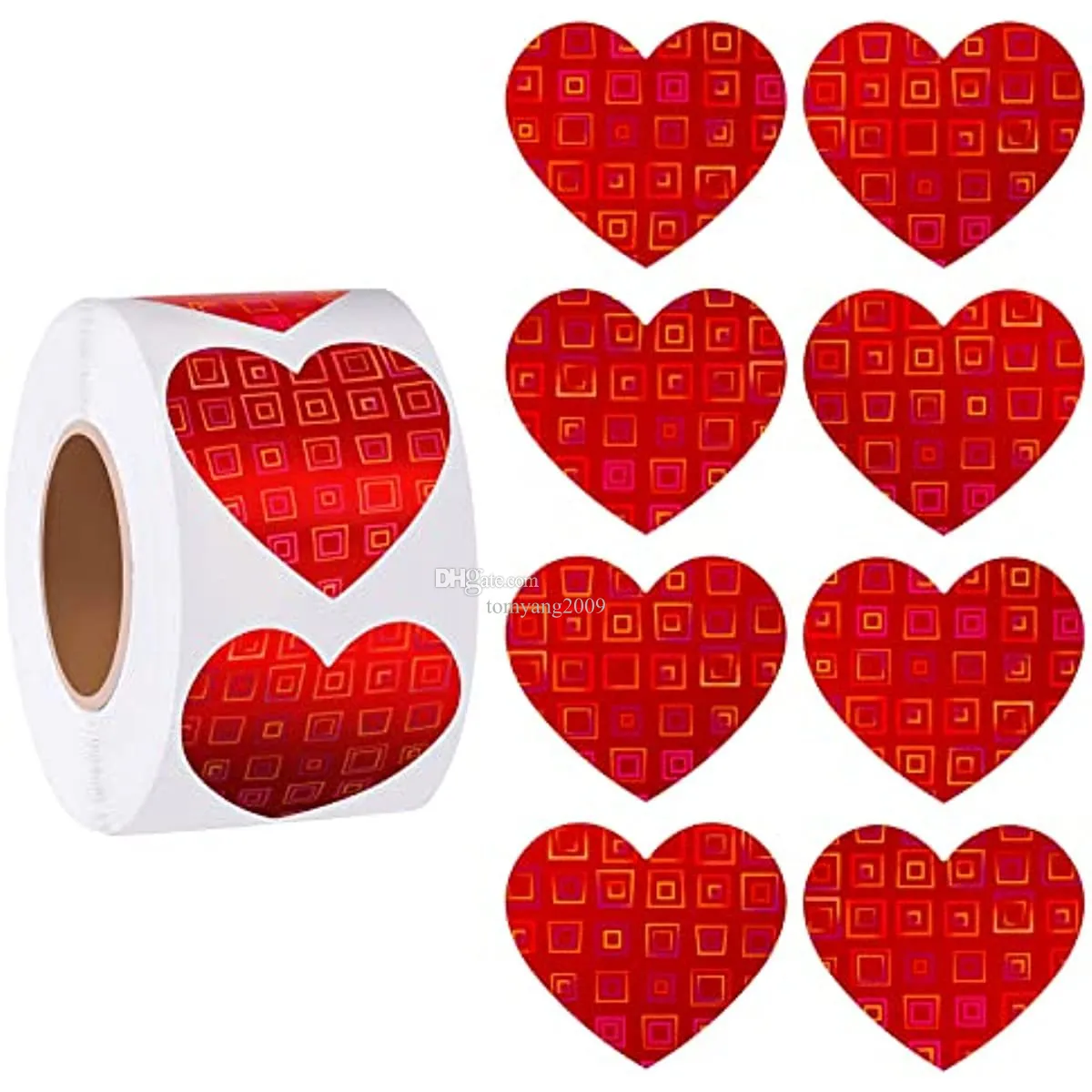 500Pcs/Roll Love Heart Shaped Sticker Seal Labels Birthday Party Gift Packaging Cute Stationery Sticker Scrapbooking for Craft