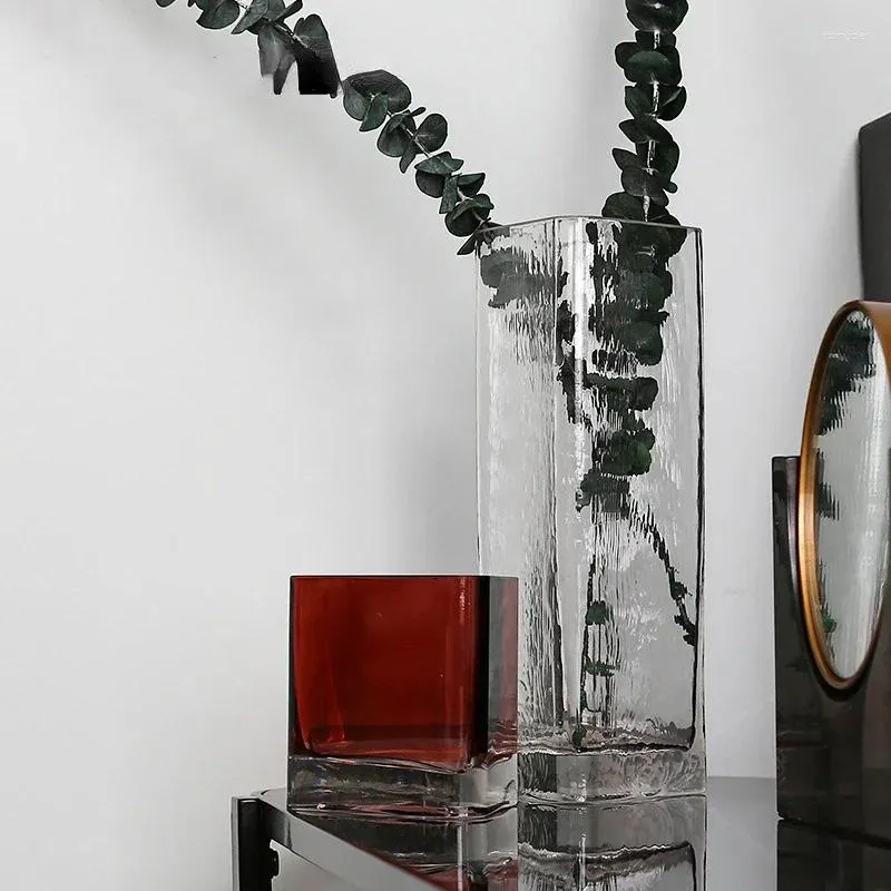 Vases Household Color Triangle Straight Cylinder Glass Vase Decoration Soft Florist Hydroponics