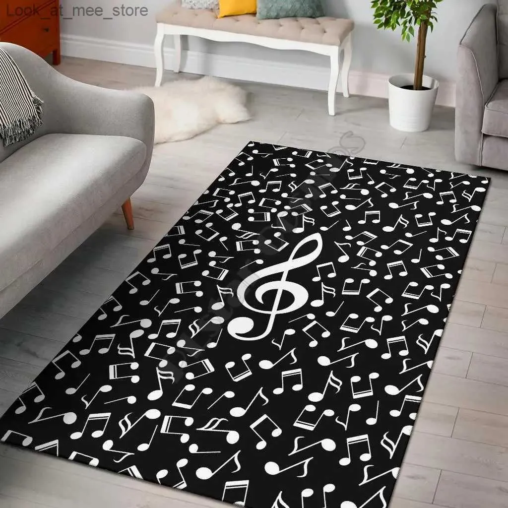 Tapis Notes de musique/Piano tornade tapis 3D imprimé partout tapis antidérapant salle à manger salon doux chambre tapis Q240123