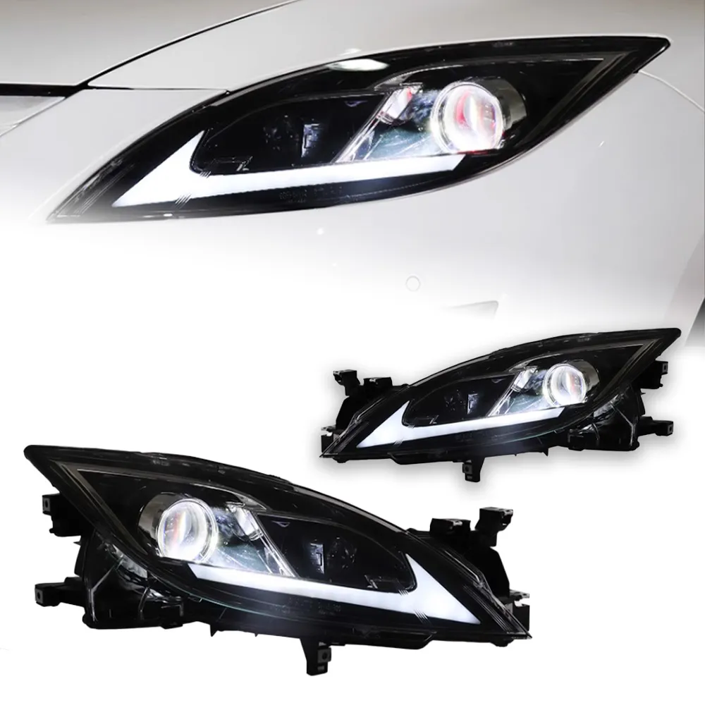 LED-strålkastare för Mazda 6 Atenza Strålkastare 2009-20 16 Angel Eye BI LED Signal Daytime Lights Accessory