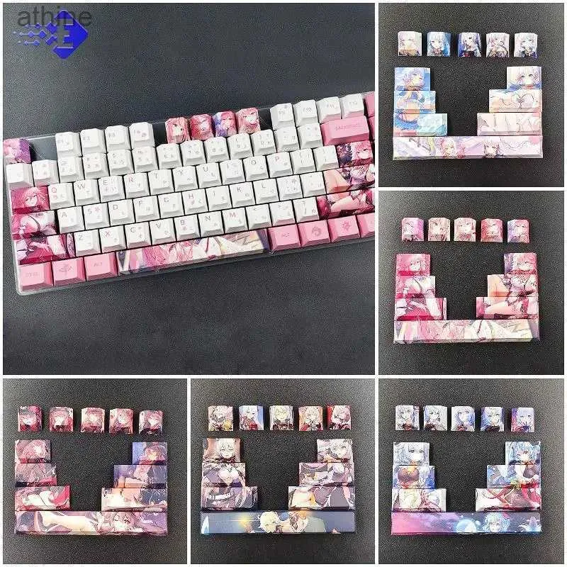 Tastaturen Tastaturen 12 Tasten/Set Anime Charakter Design Benutzerdefinierte Thermosublimation Kirschprofil Mechanische Tastatur Ergänzungstaste Benutzerdefinierte Tastenkappe YQ240123