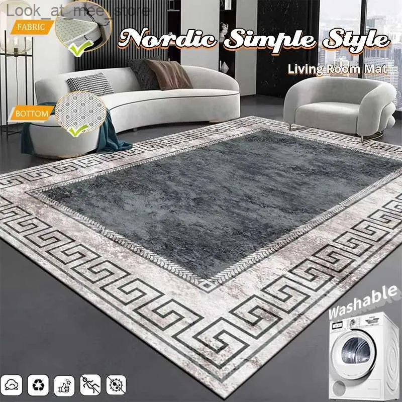 Tapis Design de Style Nordique Tapis pour Salon canapés Tapis de Salon Tapis de Chambre décor à la Maison Tapis de Sol antidérapant Lavable Alfombra Q240123