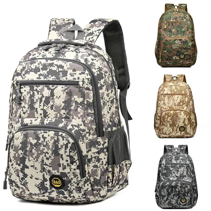 Sacs Camo Sports Backpack Men's Men's Oxford Tissu Junior High School Sacrofer Backpack Outdoor Randonnées Loissières de rangement