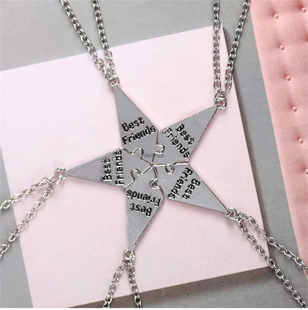 Naszyjniki wiszące 5pcs/zestaw Naszyjnik Best Friend Creative Pentagram Akcesoria w zawieszce Naszyjnik dla mężczyzn i kobiet