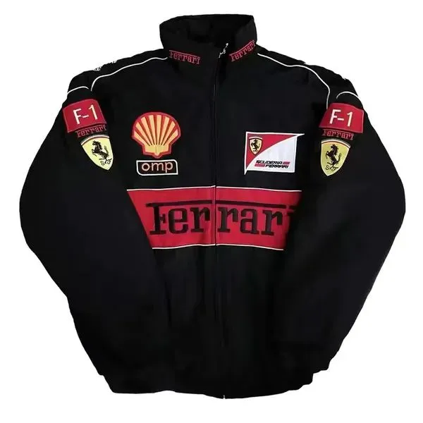 2021 ferrari red black embroidery exclusive jacket sale