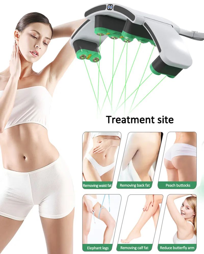 10D Rotating Emerald Laser Cold Laser Fat Lipo Dissolve Body Slim Cellulite Reduction 532nm Green Laser Therapy Device For Spa Use