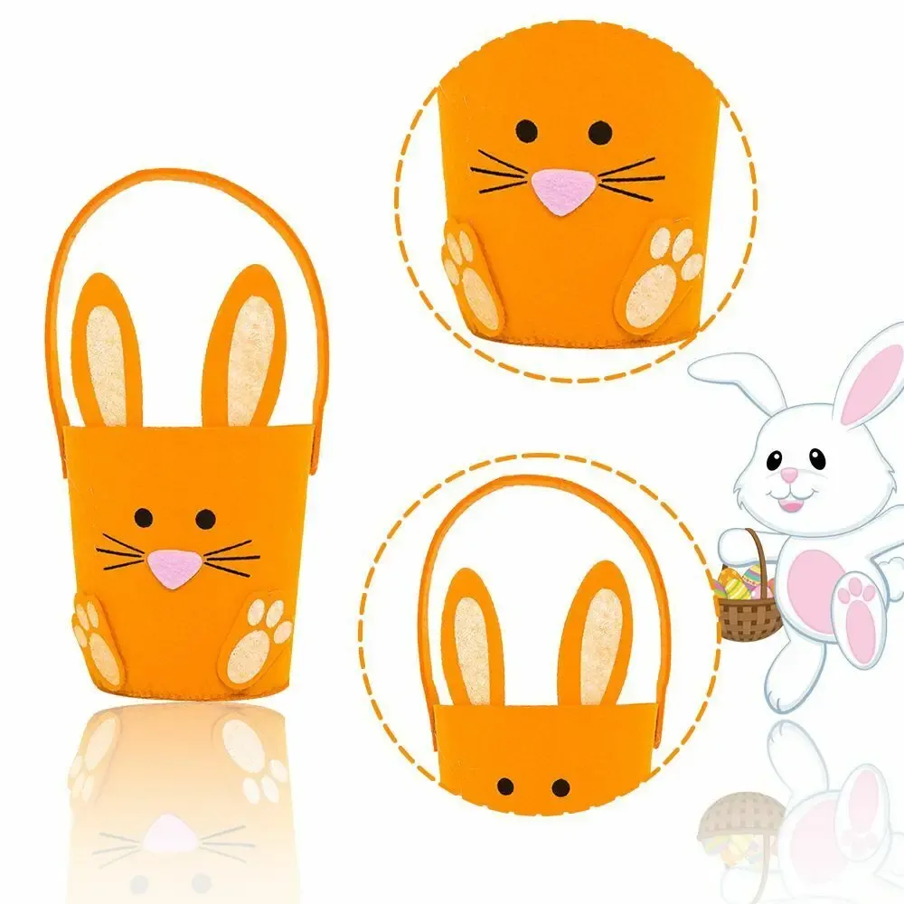 Easter Basket Bunny Bucket Rabbit Shape Egg Barrel Bags Kids Candy Eggs Storage Tote Handbag Party Gift Bag 0123