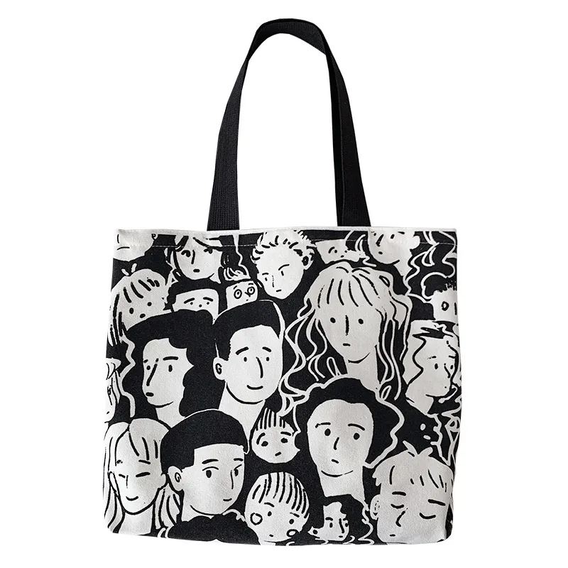 Дизайнерская сумка Большая вместительность Индивидуальность Креативный тренд Уличная холщовая сумка для ленивых студентов за покупками на одном плече