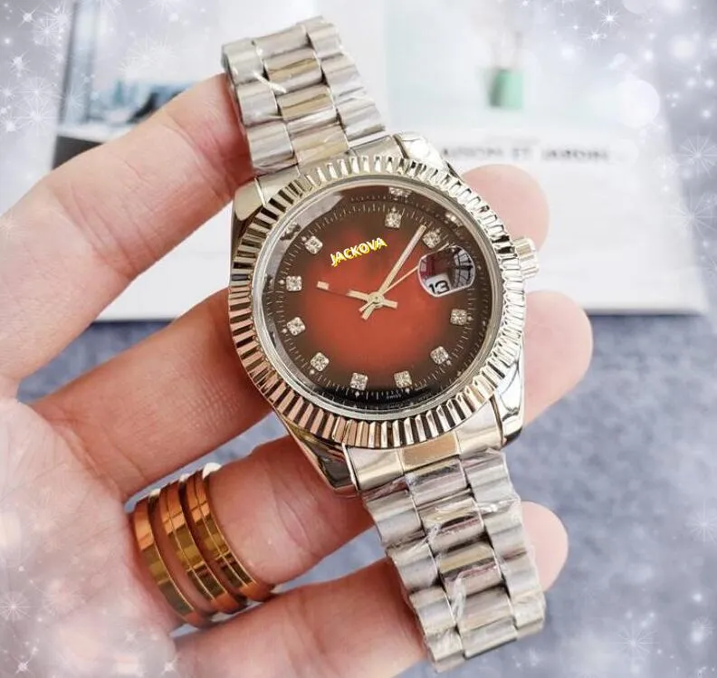 Men s Premium Diamond Bezel Watch Full Steel High End Luxury Wristwatch