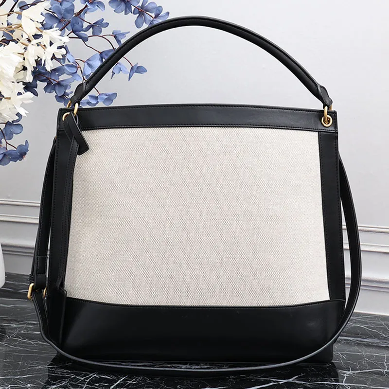 6A Luxurys hobo väska kvinnor herr läder handväska handväska tote vit väska man koppling hobo designer väska canvas mönster axel crossbody satchel mode väskor