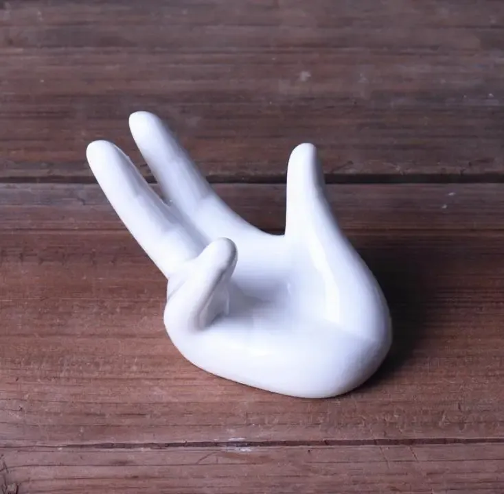 Portauovo in ceramica a forma di mano per colazione Ocarina Collector espositore per fotografie decorazione domestica tè SN1230