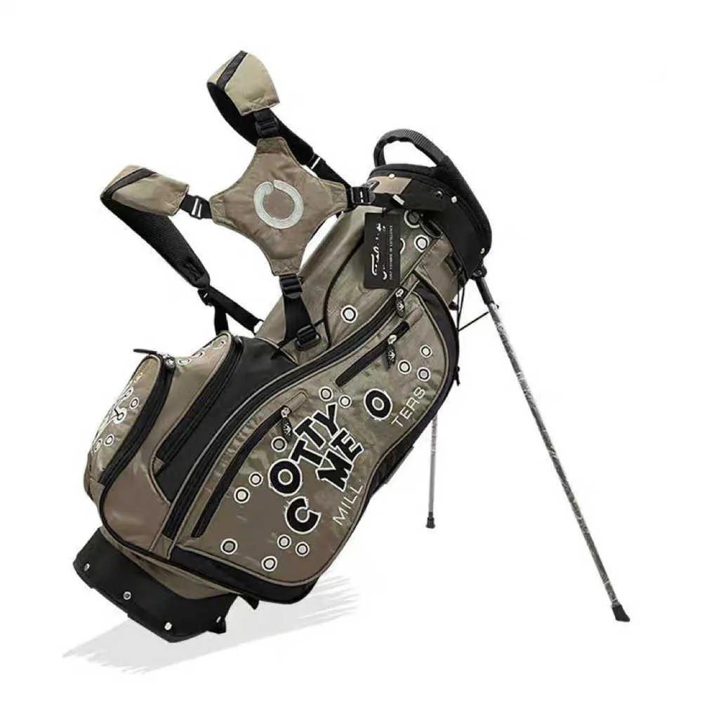 Сумки для гольфа Серая сумка-подставка для клоуна Холст с индивидуальным рисунком Водонепроницаемые сумки для гольфа унисекс Большая вместимость Сильная практичность
