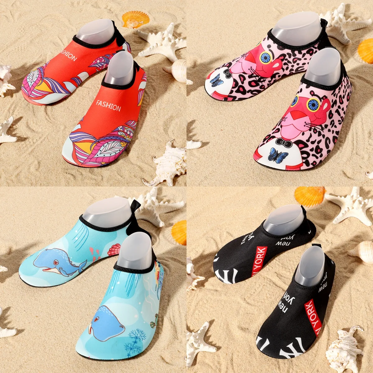 Gai Gai Water Beach Girls Swimming Shoes Quick-Torking Aqua Shoe Boys Soft Floor Indoor Slipper Snorkel Swim Socks 36-45 Gai