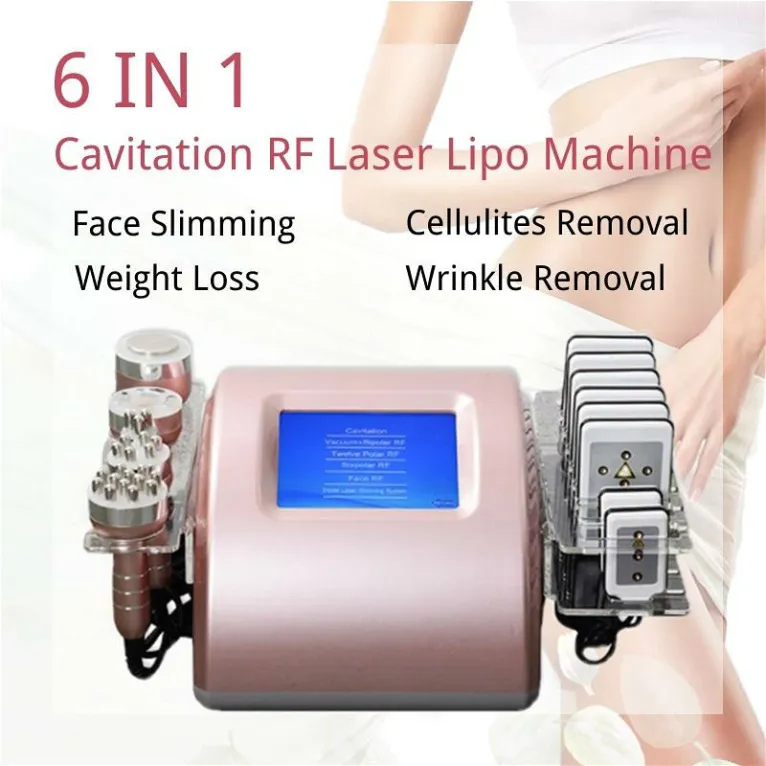 Ny produktkavitation Ultraljudsfett Reduction Machine Radiofrekvens RF Skin åtdragning av Lipolaser Slimming Vakuum Massage Device463