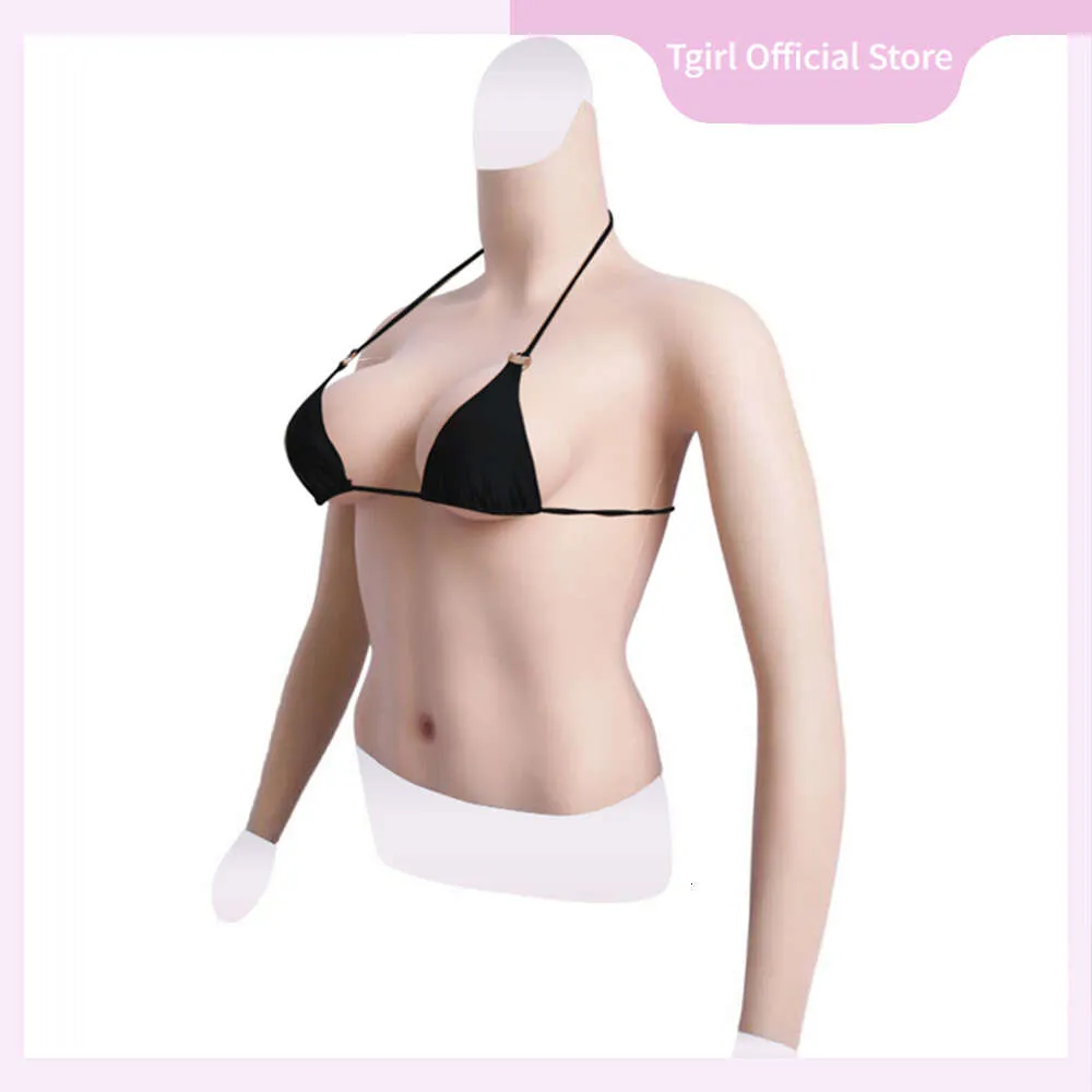 Costume Accessories Silicone Breast Forms Mastectomy D Cup Fake Boobs Halfbody Prosthesi with Arm Cosplay Sissy Chests for Crossdresser