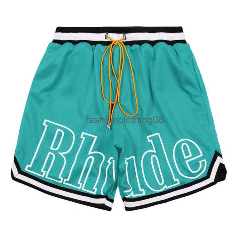 2024ss Designer Shorts Rhude Shorts Heren Mesh Kort basketbal Mode Strand Elastische band Broek heren hoge kwaliteit straatkleding rood blauw zwart paarse broek