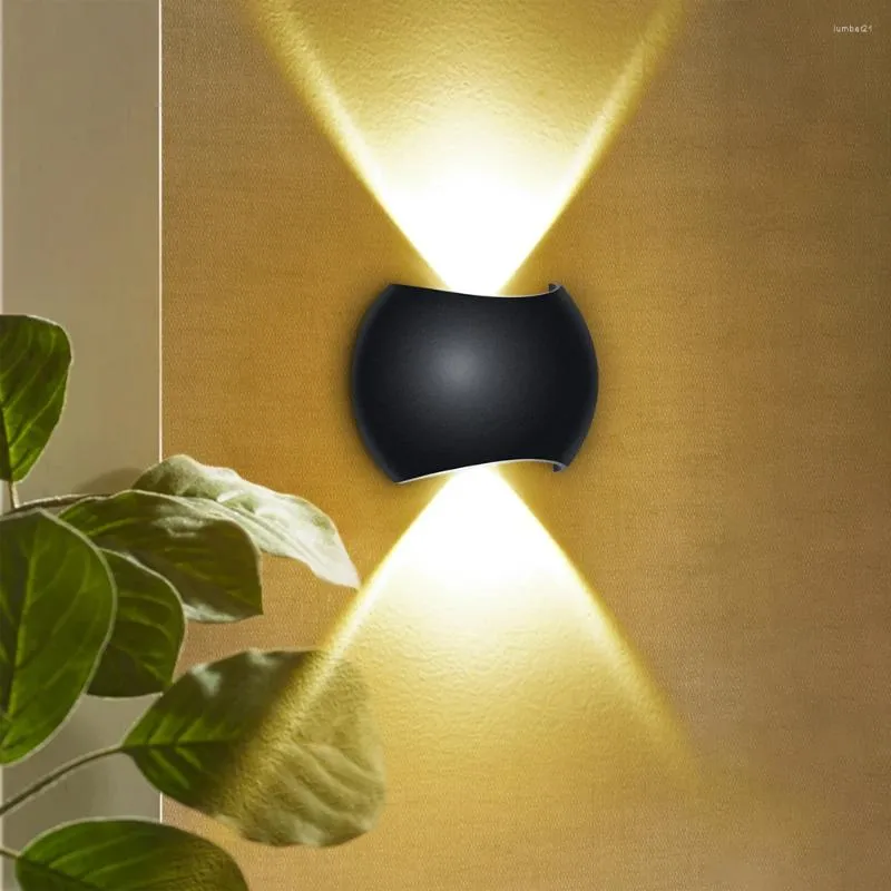 Applique murale lampes LED extérieur étanche IP65 6W Source de lumière haut et bas éclairage moderne intérieur salon porche jardin