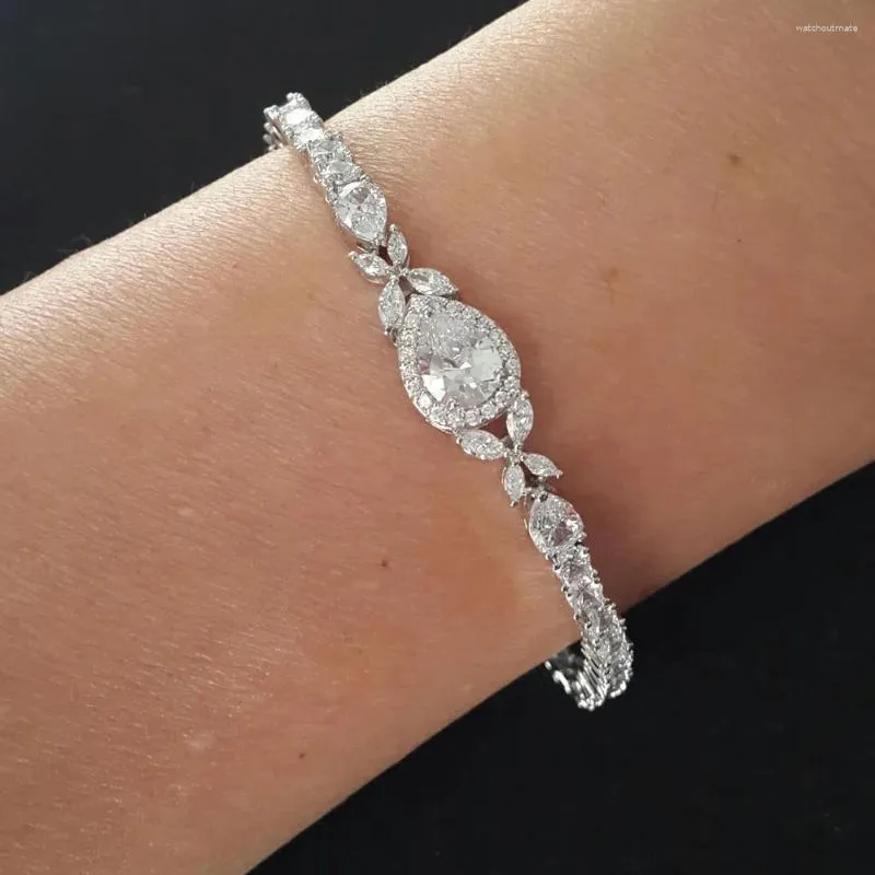 Link Armbänder Stonefans Mode Schmetterling Armband Strass Fuß Kette Frauen Zirkonia Kristall Tennis Braut Hochzeit Schmuck