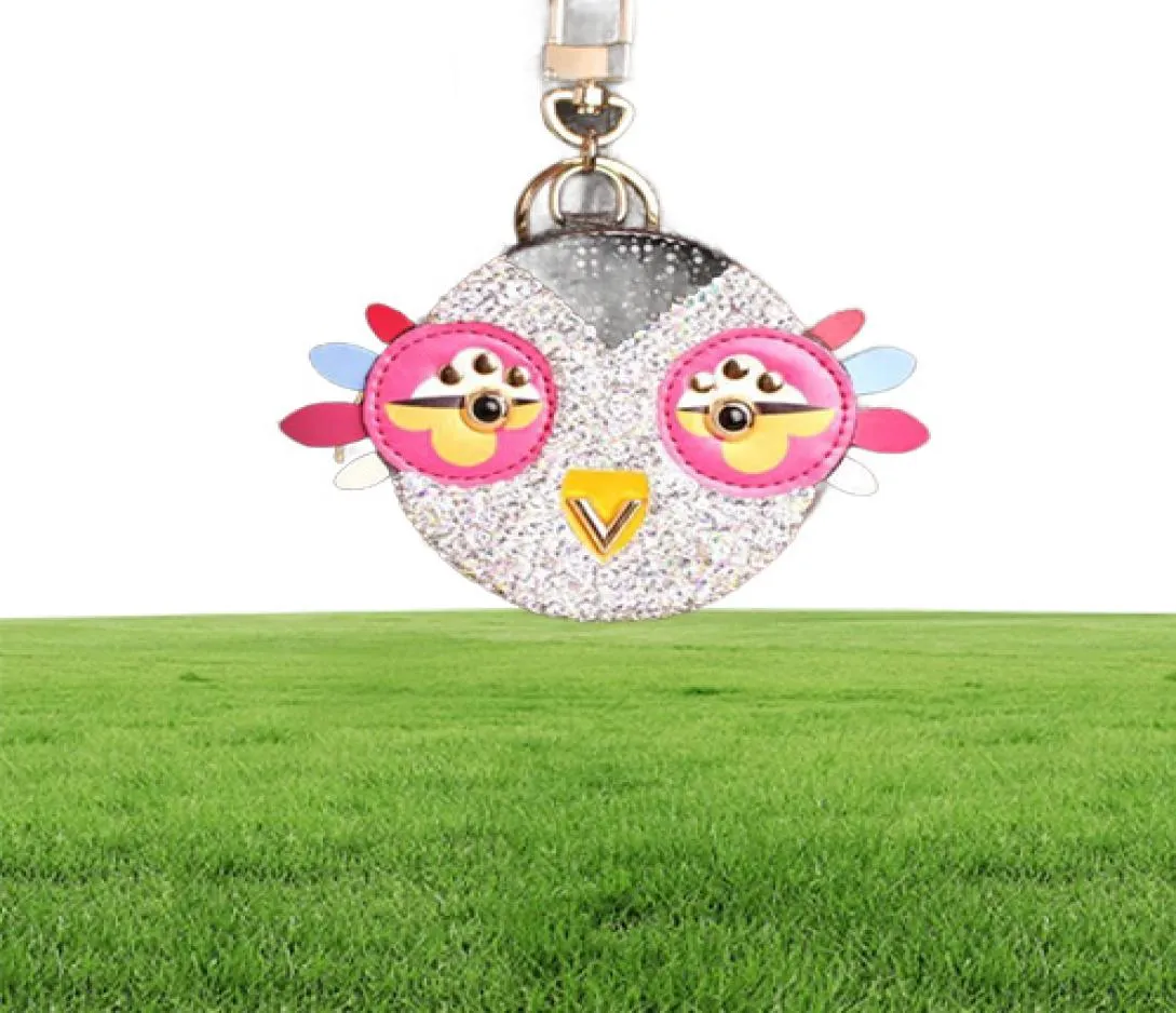 Bonito coruja frango cristal dos desenhos animados anime moeda bolsa chaveiro pingente carteira de couro do plutônio chaveiro para bolsa feminina charme7288567