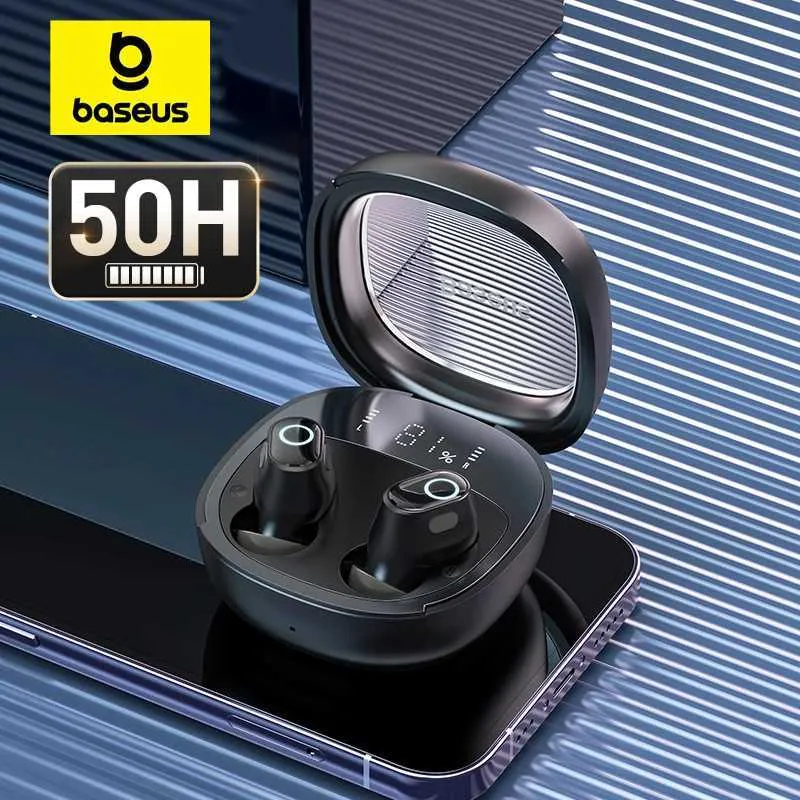 سماعات الهاتف الخليوي BASEUS WM02 بالإضافة إلى سماعات الأذن اللاسلكية TWS Bluetooth 5.3 HeadphonesCompressable Wear50 Hours Battery Lifeled Digital Division J240123