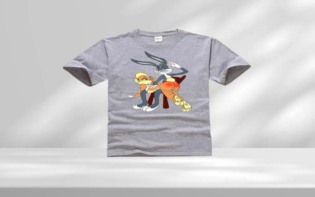 T-shirt da uomo estiva Bugs Lola Bunny Spank Punishment 100 T-shirt in cotone da uomo 2103227308163