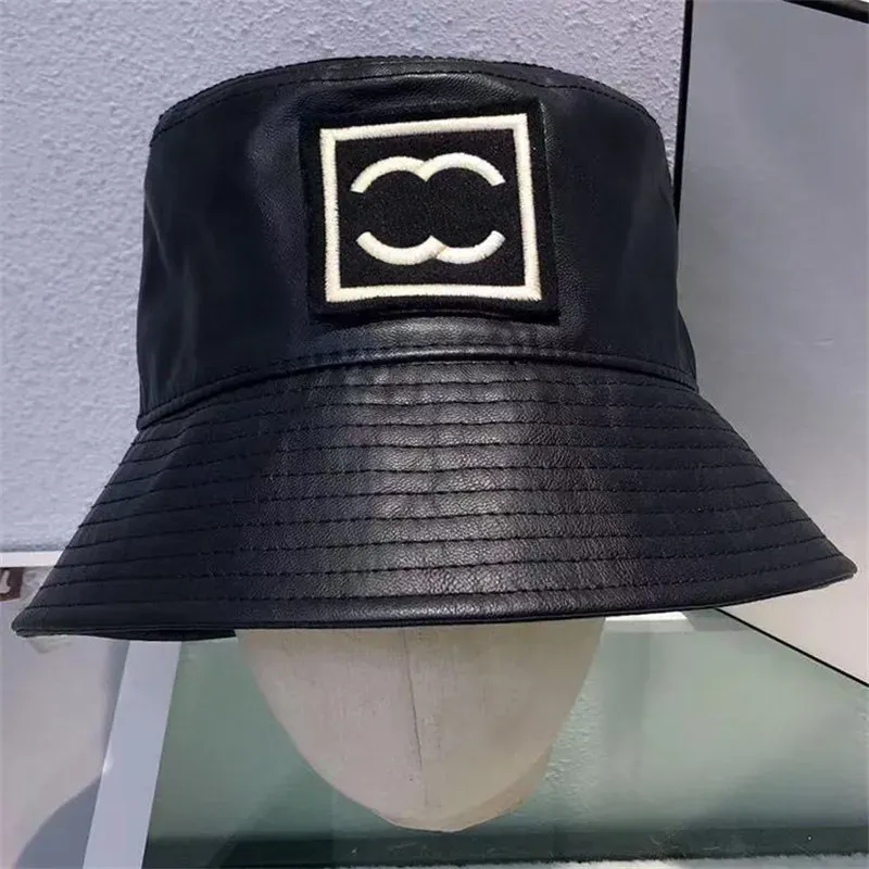 Berretto da baseball nero da donna Designer Cappello da pescatore Fedora in pelle Hip Hop Uomo Berretto con visiera di lusso Trend PU Casquette Lettera Ricamo Bonnet