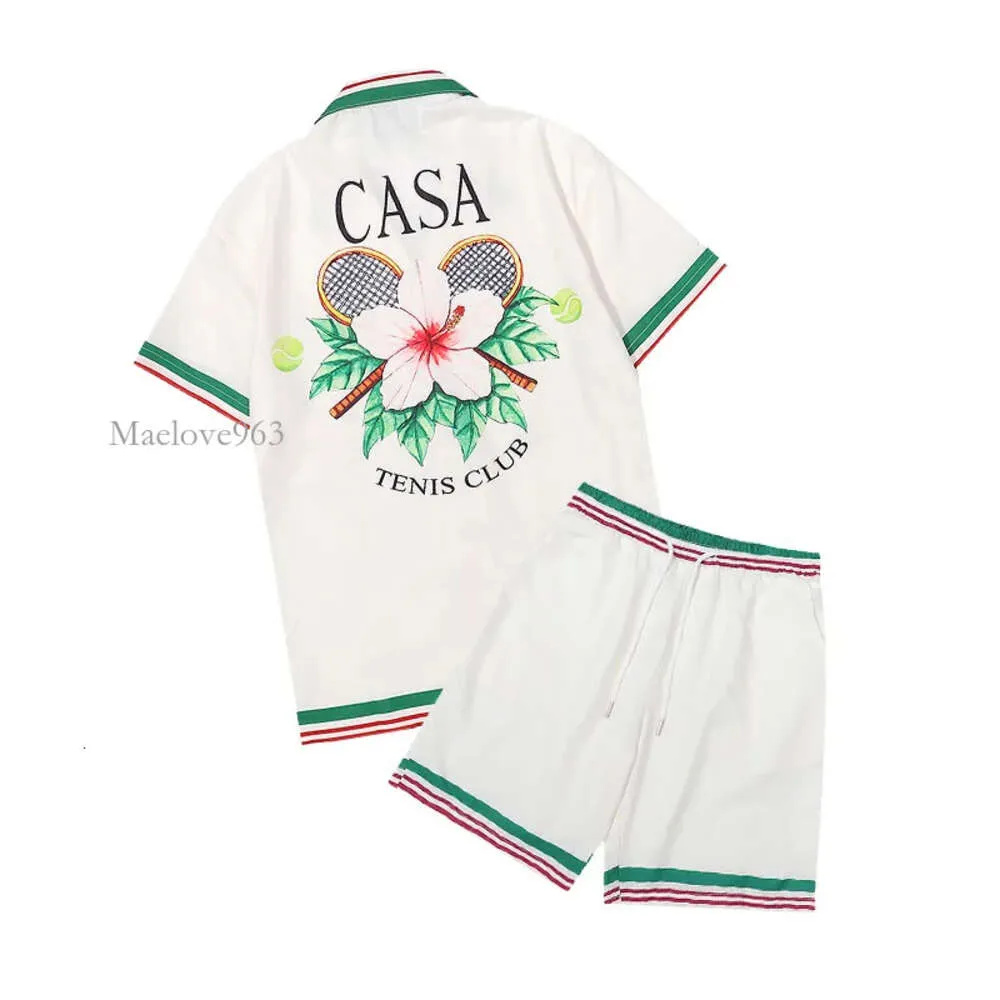 Casablanc 22SS designerskie koszule masao san print męskie damskie damskie luźne jedwabna koszula casablacnca krótkie rękawowe T-shirt wysokiej jakości koszulki wysokiej jakości koszulki