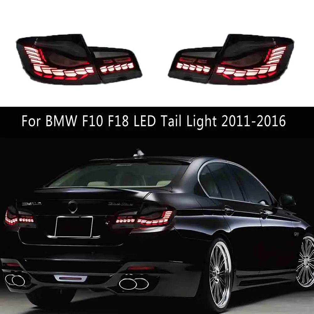 Luz trasera LED para BMW F10 F18 11-16 528i 530i 535i M5 GTS, conjunto de luz trasera para coche, indicador de señal de giro tipo serpentina, luces de freno para correr