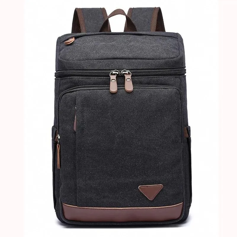 Borse Zaino in tela Borsa da scuola vintage Zaino da viaggio adatto per laptop da 14'' Zaino per studenti universitari Borsa a tracolla per uomo