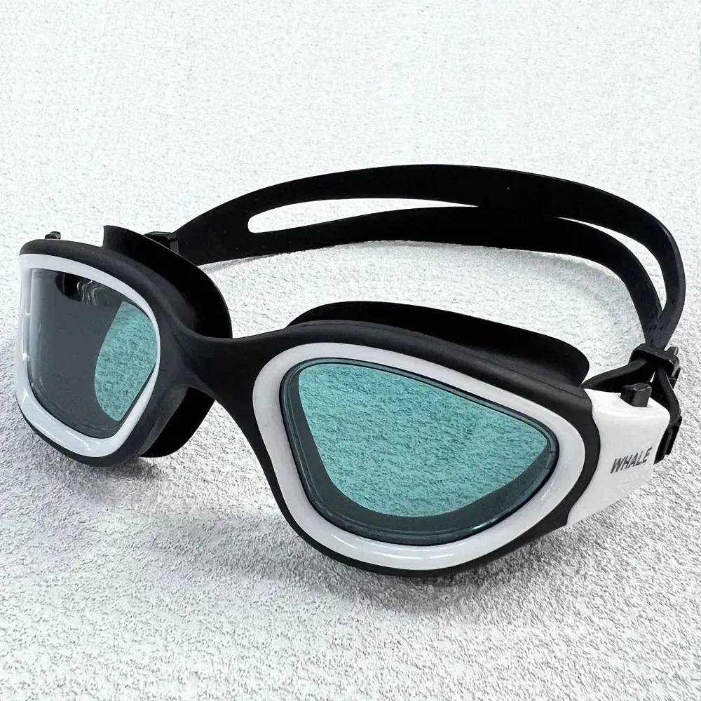 Adulte Anti-buée Protection UV lentille hommes femmes lentille claire lunettes de natation étanche réglable Silicone lunettes de natation dans la piscine 240123