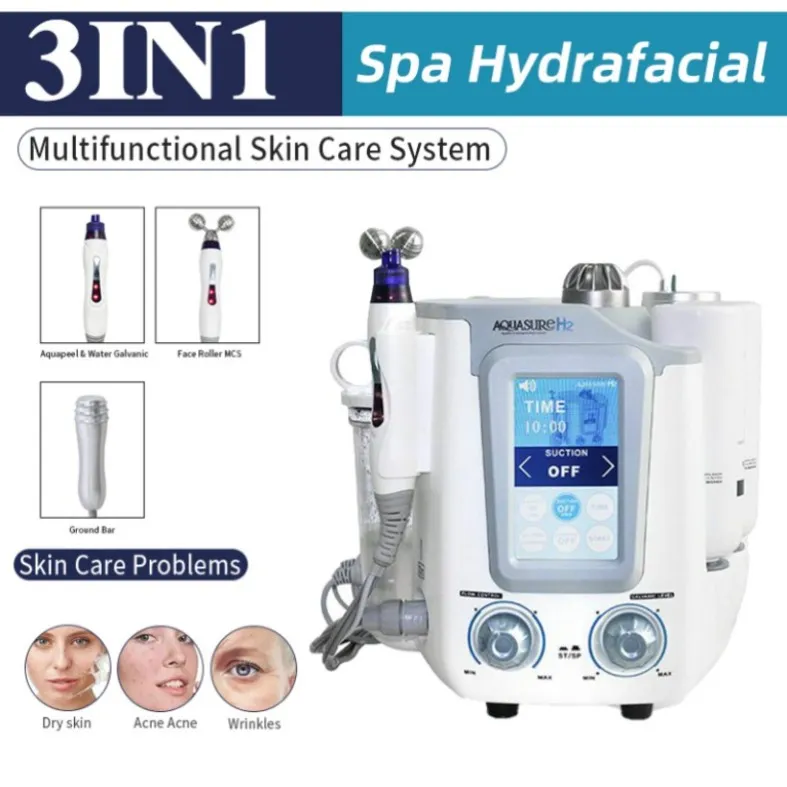 6 en 1 Aquasure H2 O2 Hydra Dermabrasion Machine faciale Rf Bio Lifting Massage eau Peeling soins du visage nettoyage en profondeur Spa544