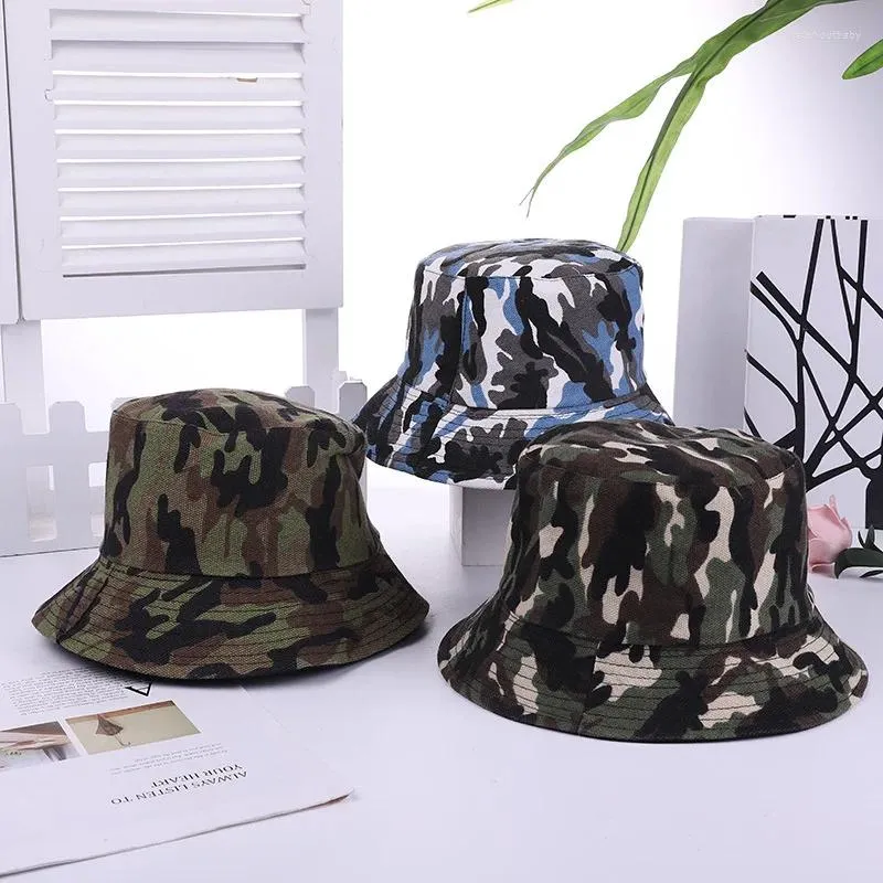 Berretti Commercio Estero Double-Sided Dai Jun Verde Camouflage Flat Top Cappello a secchiello Alpinismo all'aperto Protezione solare Fie