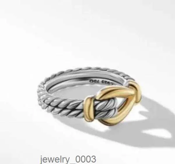 Dy Rings Twisted Women flätade designer Men Fashion Jewelry for Cross Classic Copper Ring Wire Vintage X Engagement Anniversary Gift I8pg