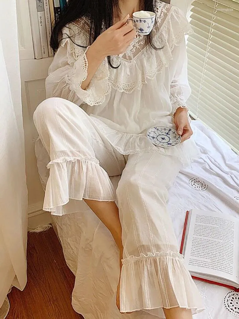 chinese dress ladies White Cotton Dream Long Nightgown Plus Classic White / 3X main image 0