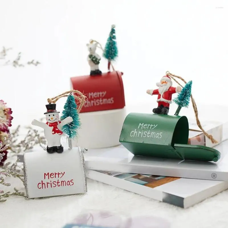Decorações de Natal Pingente de ferro forjado caixa de correio pendurado ornamento