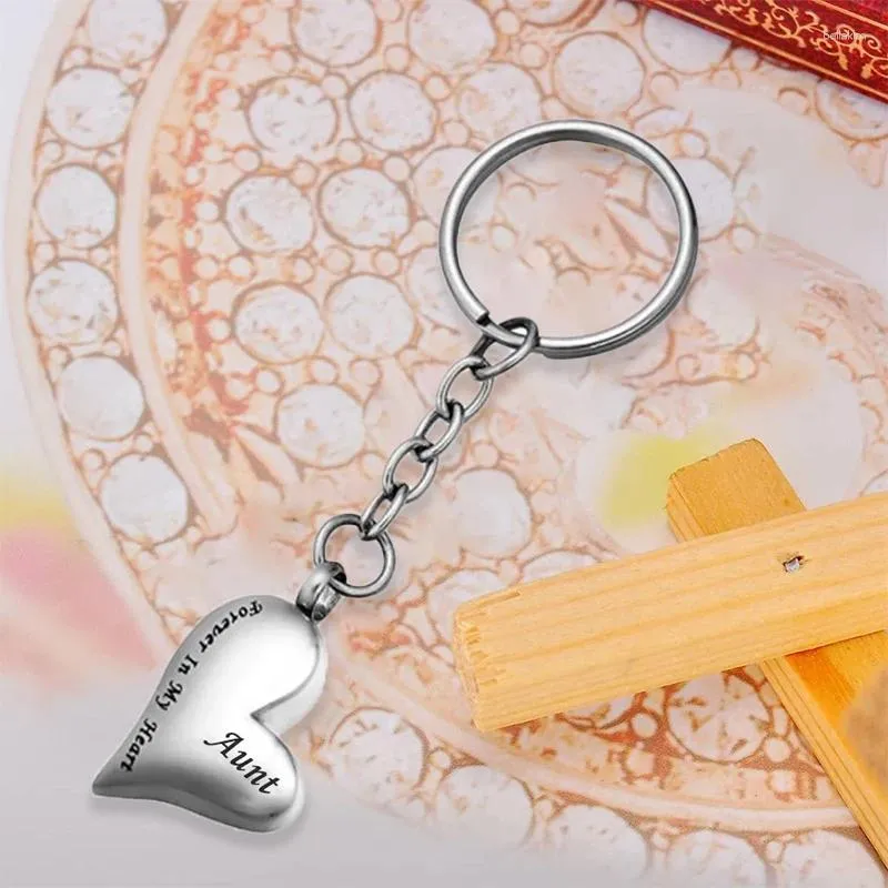 Porte-clés gravé toujours dans mon cœur, bijoux de crémation en acier inoxydable, souvenir commémoratif des cendres, pendentif DIY, cadeau