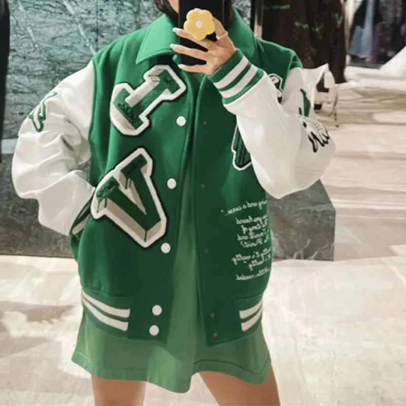 2024 US Baseball Jackets Coats University Jackets Women's Street Clothing Haftowany list Bombowca Kurtki Hip Hop unisex 240123