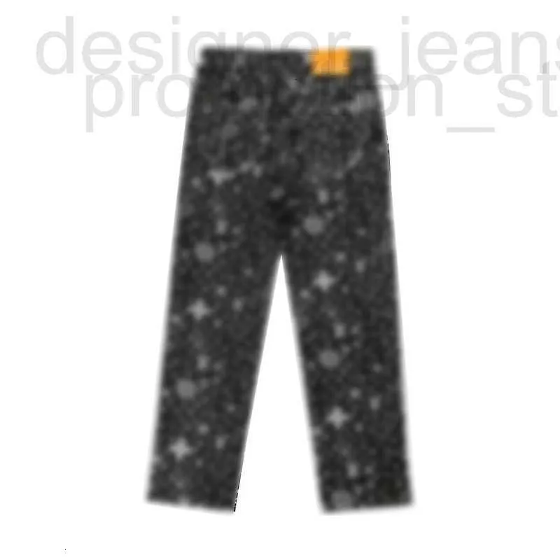 Men's Jeans Designer designer black jeans handsome and trendy men's star old flower full print pocket denim pants for men with straight leg II0H XL25 YCDH