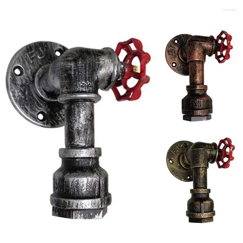 Wall Lamp Vintage Water Pipe Faucet Shape Steam Punk Loft Industrial Iron Rust Retro Home Bar Decors