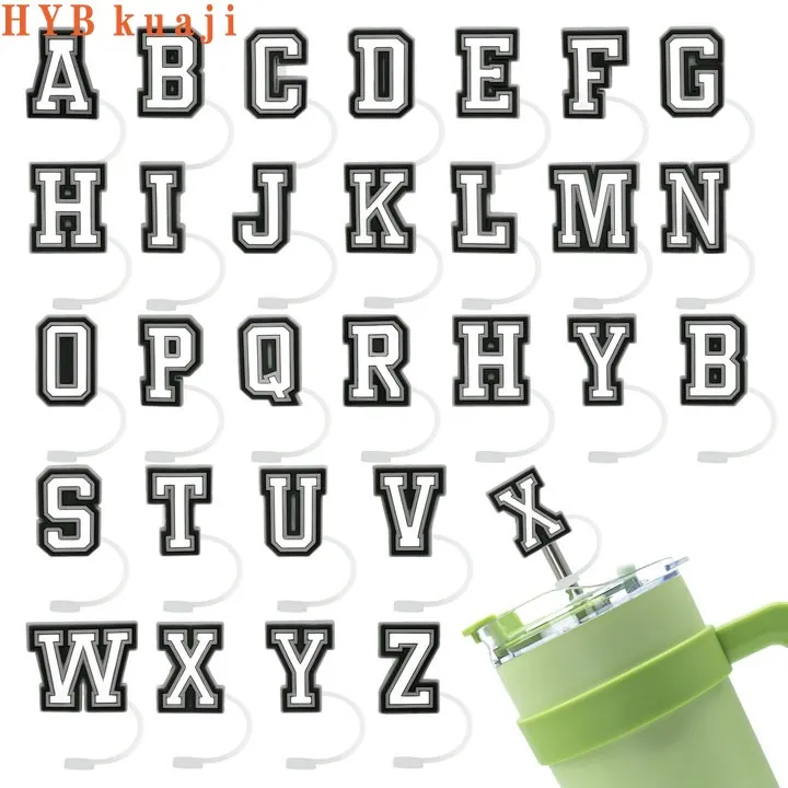 StrawTopper Charm: Custom Black & White Letters For Tumbler Decor ...