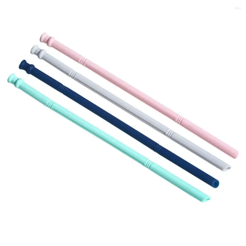 Tende da doccia Paglia supplementare per bambini in silicone Bicchieri lunghi flessibili Accessori per bar per feste Cucina Cannucce colorate per tazze