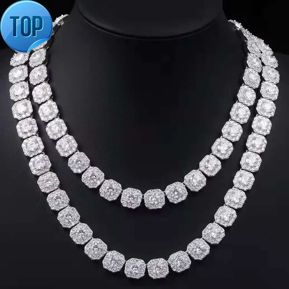 S925 tira cubana corrente moissanite diamante jóias hip hop colar acessórios feminino masculino