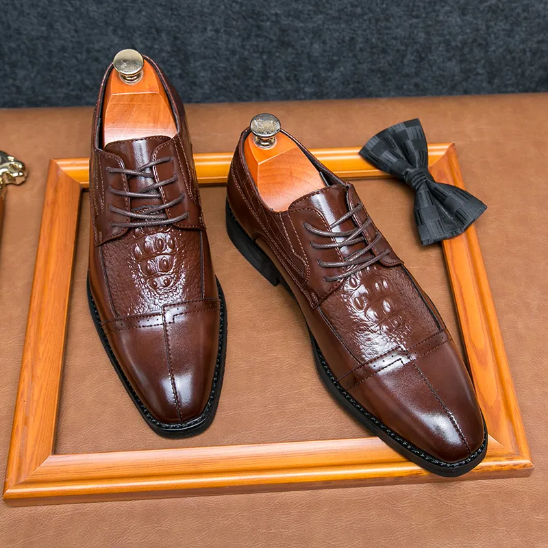 white christmas dresses The Imperial Black & Gold Leather Men Dress Shoe [EU-46 & US-13] main image 0